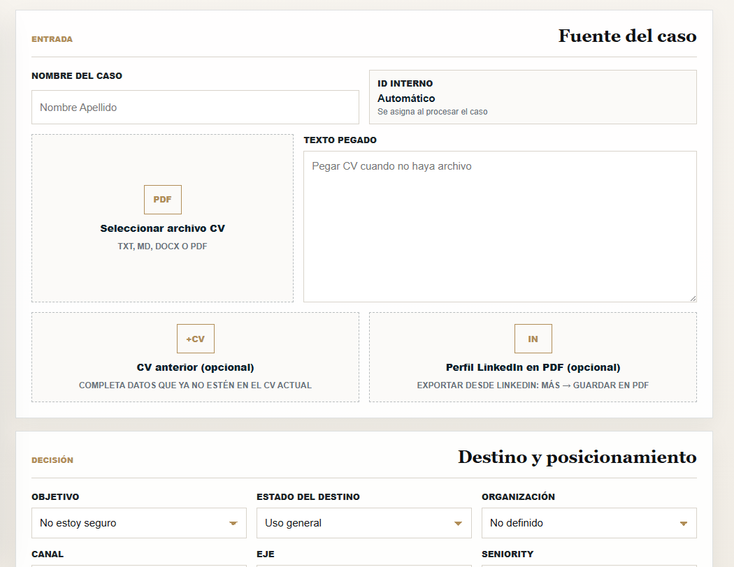 Interfaz de VAL-CV Intelligence